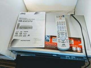 Jvc Hr - Xvc37u Vcr Dvd Combo Vhs Video Cassette Recorder With Remote Sliver