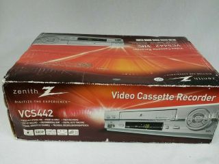 Zenith Vcs442 Hi Fi 4 Head Stereo Video Cassette Recorder Vhs Silver