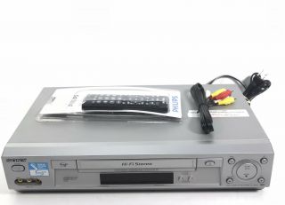 Sony Slv - N700 Vhs Vcr Video Cassette Recorder With Remote And Av Cable,