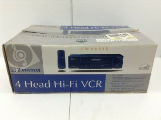 Emerson Ewv401b Hi - Fi 19 Micron 4 Head Vhs Vcr Player/recorder
