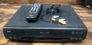 Rca Vr673hf Vcr 4 - Head Hi - Fi Vhs Player Recorder With Remote,  Av Cables