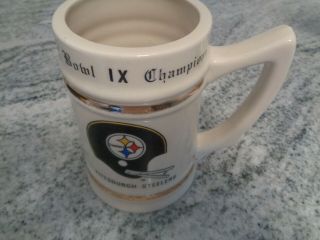 Nfl Pittsburgh Steelers Bowl Ix (1974) Champions Beer Stein Mug