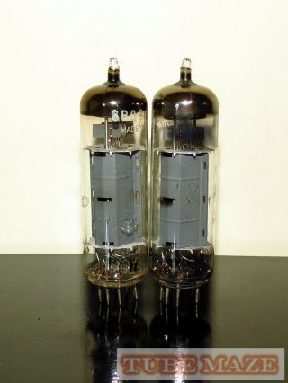 Matched Pair Amperex Bugle Boy EL84/6BQ5 tubes O - getter - Holland - Test NOS 2