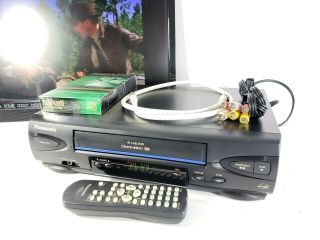 Panasonic Pv - V4022 Omnivision 4 Head Vcr Vhs Player - - Remote,  Cables