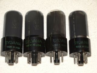 4 X 6v6gt Sylvania Tubes Very Strong Matched Quad Smoked Glass