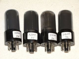 4 x 6V6gt Sylvania Tubes Very Strong Matched Quad Smoked Glass 2