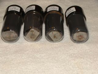 4 x 6V6gt Sylvania Tubes Very Strong Matched Quad Smoked Glass 3