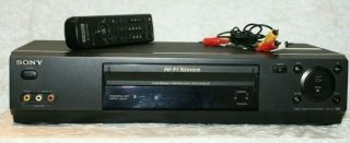 Sony Slv - N77 Vhs Vcr Hi Fi Stereo 4 Head Video Cassette Recorder With Remote