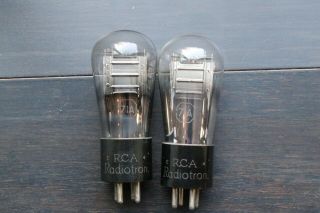 Rca Radiotron 71a Globe Tubes - Engraved Bases - Date Code Matched Pair -