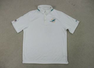 Nike Miami Dolphins Polo Shirt Adult Extra Large White Drifit Team Issue