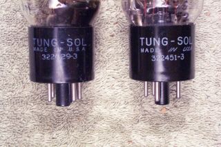 Two,  Tung Sol - USA 5U4G,  tall shouldered glass,  matching pair,  5U4G,  5U4GB 2