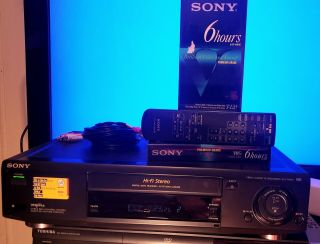Sony Slv - 775hf Video Cassette Recorder/player.  Hifi Vcrplus,  W/extras