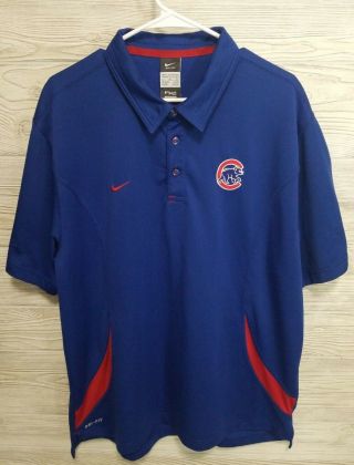 Chicago Cubs Mlb Short Sleeve Nike Dri - Fit Polo Shirt Size Extra Large Adult