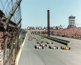 1989 Indy 500 Race 8x10 Photo Rick Mears Al Unser Emerson Fittipaldi Auto Racing