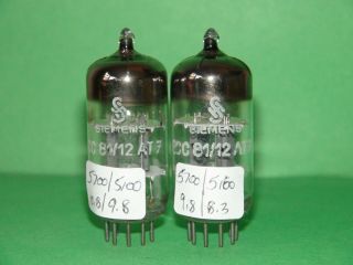 Matched Pair Siemens 12at7 Ecc81 Vacuum Tubes Very Strong