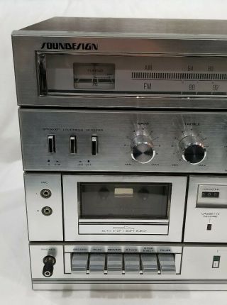 Soundesign Stereo Receiver & Cassette Recorder & 8 Track Player Model 5959 2