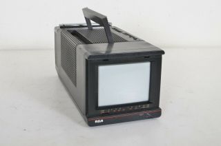 Vtg Rca Pvm050 Portable 5” Crt Color Tv W Rca Input Ac/dc Classic Gaming 1986