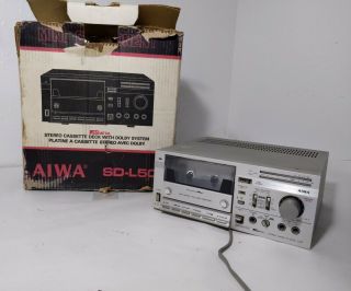 For Repair (eats Tape) : Aiwa Sd - L50 Mini Component Cassette Tape Deck W/ Box