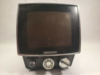 Vintage 1972 Sony Tv - 740 Solid State Portable Tv 2 Antennas