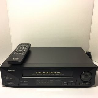 Sharp Vc - A410u 4 Head Hi - Fi Stereo Vhs Vcr Video Cassette Player Recorder