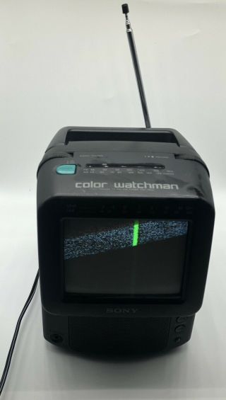 Sony Color Tv Watchman Am/fm Radio Model Fdt - 5bx5 W/ Sound