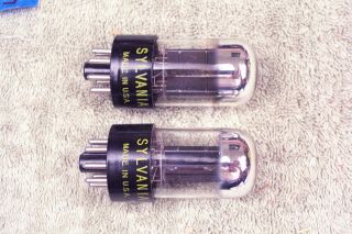 Two,  Sylvania 6SN7GTB,  chrome dome,  matching pair,  1950 ' s,  6SN7GT eq 2
