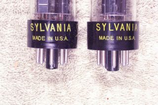 Two,  Sylvania 6SN7GTB,  chrome dome,  matching pair,  1950 ' s,  6SN7GT eq 3