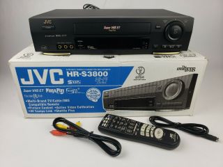 Jvc Model Hr - S3800u Vhs Et Plug And Play Vcr Video Cassette Recorder