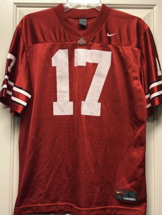 Nike Osu The Ohio State 17 Red Football Jersey Large