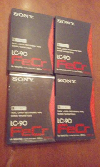 4 X Sony Elcaset Dual Layer Recording Lc - 90 Fecr Type Ii Tapes - (3 Are)