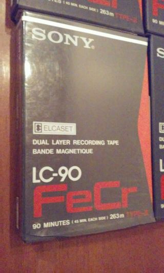 4 X Sony ELCASET Dual Layer Recording LC - 90 FeCr Type II Tapes - (3 are) 2