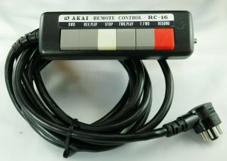 Akai Rc - 16 Remote Control For Gx - 280 Gx - 285 X - 360d Gx - 370d Reel To Reel Players