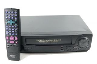 Sharp Vc - H812u 4 - Head Hi - Fi Stereo Vcr Video Cassette Recorder W Remote