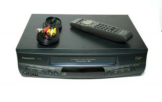 Panasonic Pv - 8451 Vcr 4 - Head Hi - Fi Stereo Vhs Player W/ Remote A/v Cables