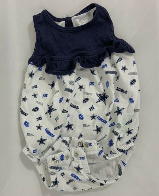 Dallas Cowboys Blue Bodysuit Baby Girl 9 Months Star Football Mvp Ruffle