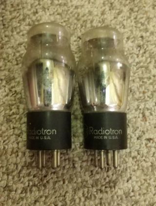Match Pair Radiotron St 45 Ux - 245 / Ux - 345 Audio Tubes 44 -