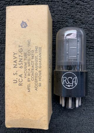1 Nos Nib Rca 6sn7gt Smoked Grey Glass Audio Tube Usa 1942