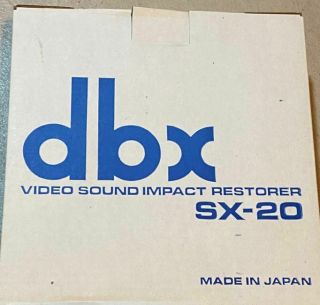 Dbx Sx - 20 Video Sound Impact Restorer