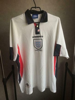 England National Team Vintage Football Shirt 1997 - 1998 Home Classic Umbro Xl