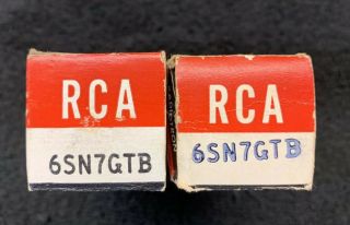 2 NOS NIB Matched RCA 6SN7GTB Black Plate Audio Tubes USA 1970 2