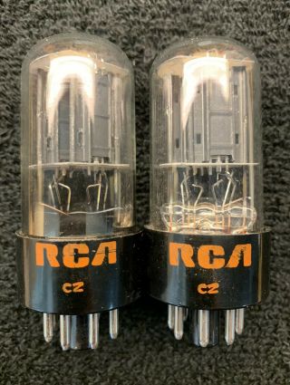 2 NOS NIB Matched RCA 6SN7GTB Black Plate Audio Tubes USA 1970 3