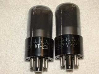 2 X 6sn7gt Rca Tubes Smoked Glass 1942 Very Strong Pair Vt - 231 (2 Pair Avail)
