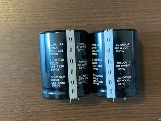 2 22000 Uf 80v Cornell - Dubilier Capacitors For Pioneer Sx - 980 Exact Fit 50mm