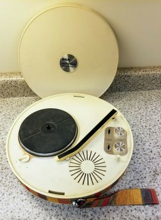 Vintage 1970 Rca Hat Box Portable Radio Record Player Vpp 21y