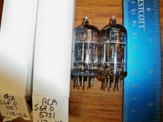 2 Strong Matched Rca Black Plate O Getter 5751 Tubes With Mica Support Rods 2