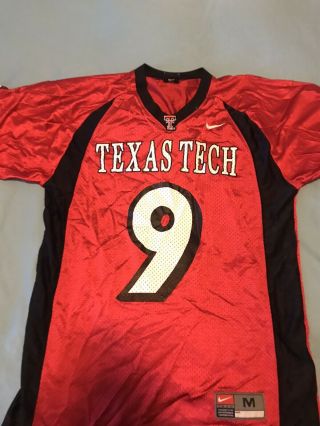 Rare Mens Medium Texas Tech Red Raiders Nike Football Jersey Red Black Throwback