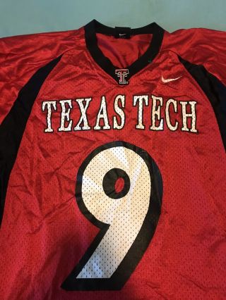 Rare Mens Medium Texas Tech Red Raiders Nike football jersey Red Black throwback 2