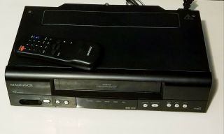 MAGNAVOX 4 Head VCR HQ VHS Player Video Cassette Recorder w/ Remote MVR440MG/17 2