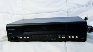 MAGNAVOX 4 Head VCR HQ VHS Player Video Cassette Recorder w/ Remote MVR440MG/17 3