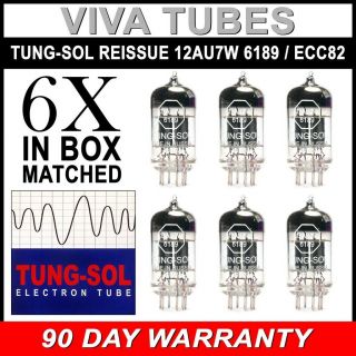Tung - Sol Reissue 12au7 6189 Ecc82 Gain Matched Sextet (6) Vacuum Tubes